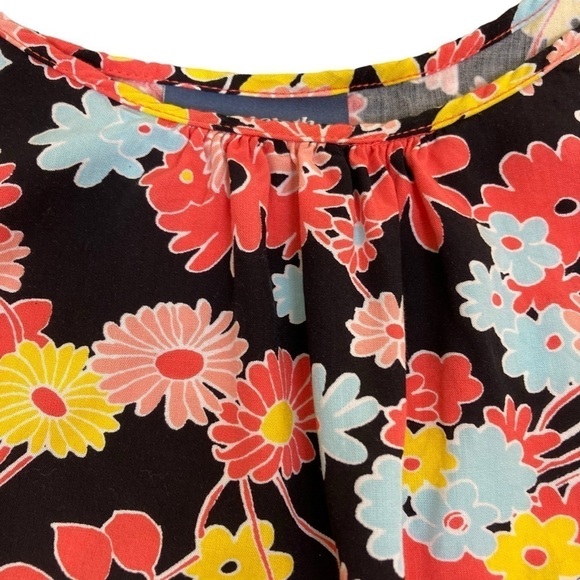 Modcloth Flowerpower ‘60s Style Mini Sundress Black/Pink/Yellow/Blue Size M - Picture 13 of 15